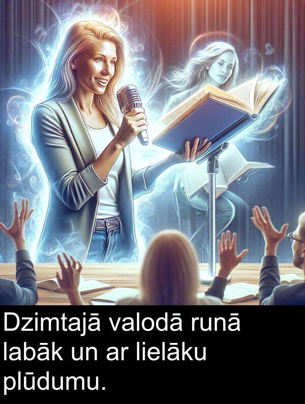 labāk: Dzimtajā valodā runā labāk un ar lielāku plūdumu.