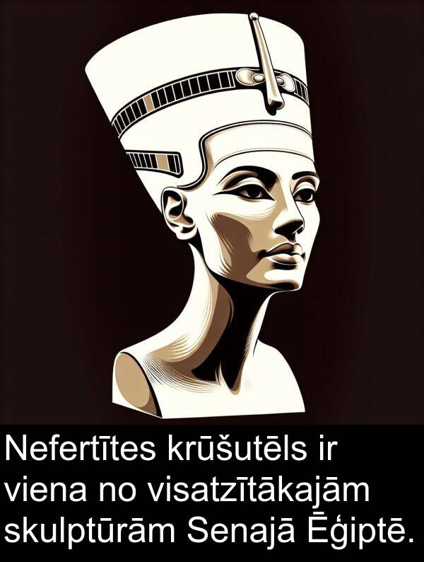 krūšutēls: Nefertītes krūšutēls ir viena no visatzītākajām skulptūrām Senajā Ēģiptē.