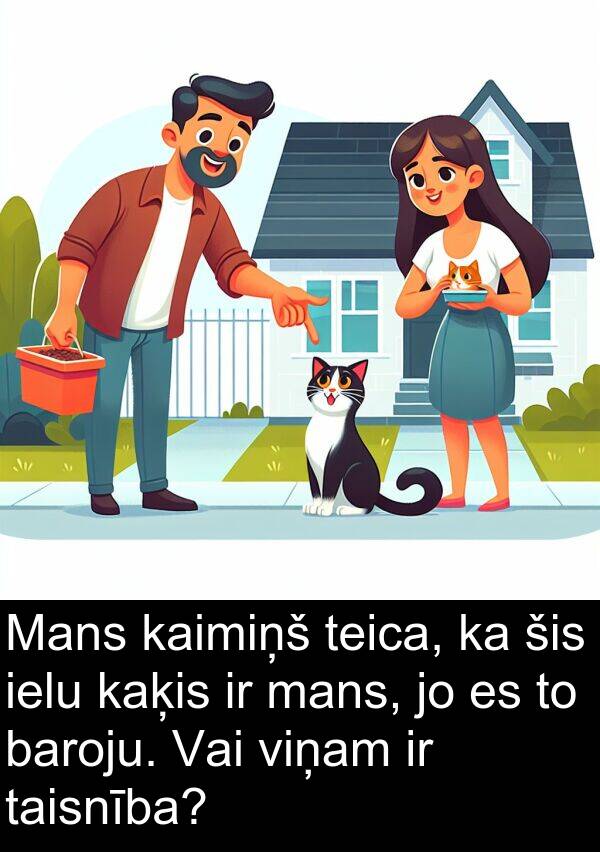 taisnība: Mans kaimiņš teica, ka šis ielu kaķis ir mans, jo es to baroju. Vai viņam ir taisnība?