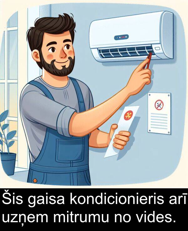 gaisa: Šis gaisa kondicionieris arī uzņem mitrumu no vides.