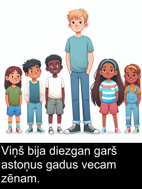 gadus: Viņš bija diezgan garš astoņus gadus vecam zēnam.