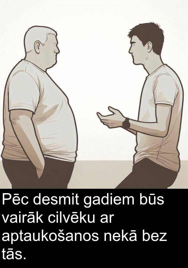 gadiem: Pēc desmit gadiem būs vairāk cilvēku ar aptaukošanos nekā bez tās.