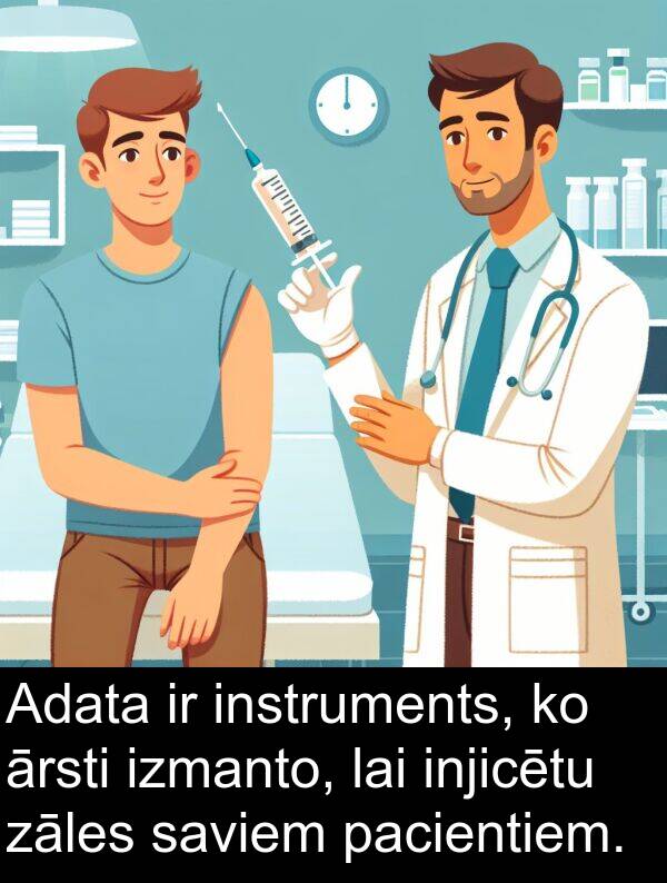 pacientiem: Adata ir instruments, ko ārsti izmanto, lai injicētu zāles saviem pacientiem.