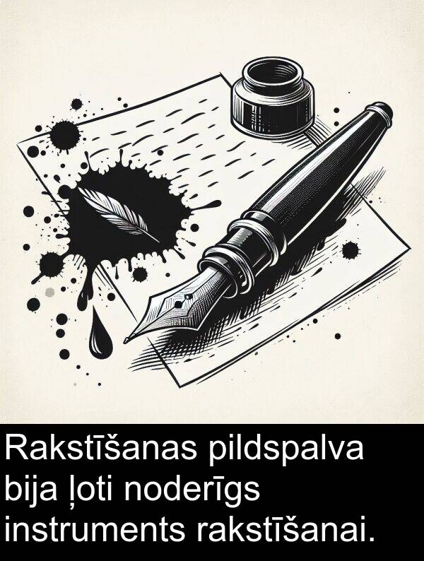 instruments: Rakstīšanas pildspalva bija ļoti noderīgs instruments rakstīšanai.