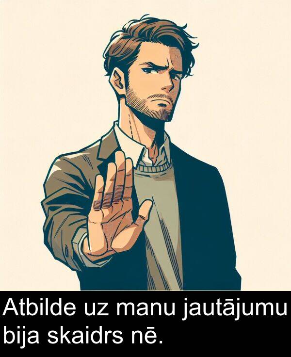 nē: Atbilde uz manu jautājumu bija skaidrs nē.