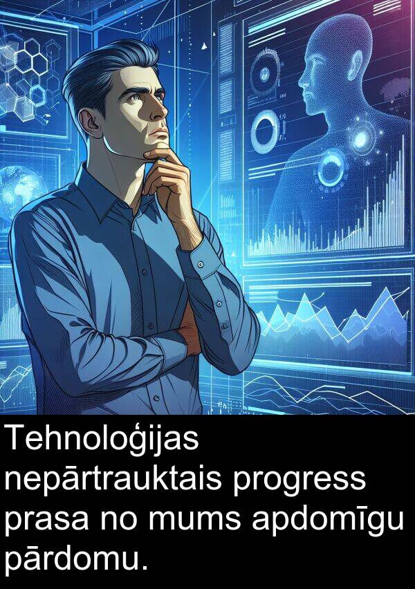 prasa: Tehnoloģijas nepārtrauktais progress prasa no mums apdomīgu pārdomu.