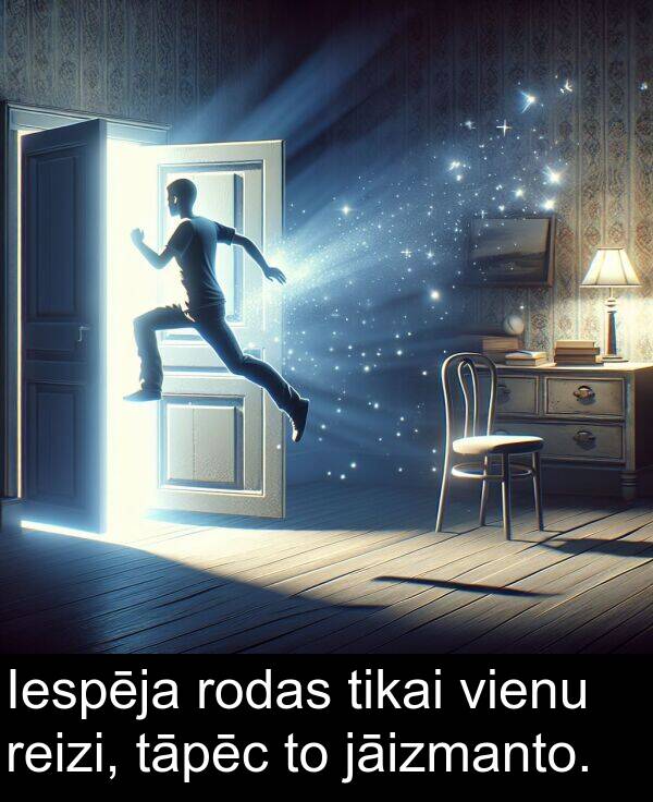rodas: Iespēja rodas tikai vienu reizi, tāpēc to jāizmanto.
