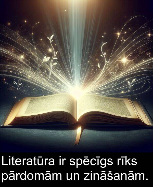 rīks: Literatūra ir spēcīgs rīks pārdomām un zināšanām.