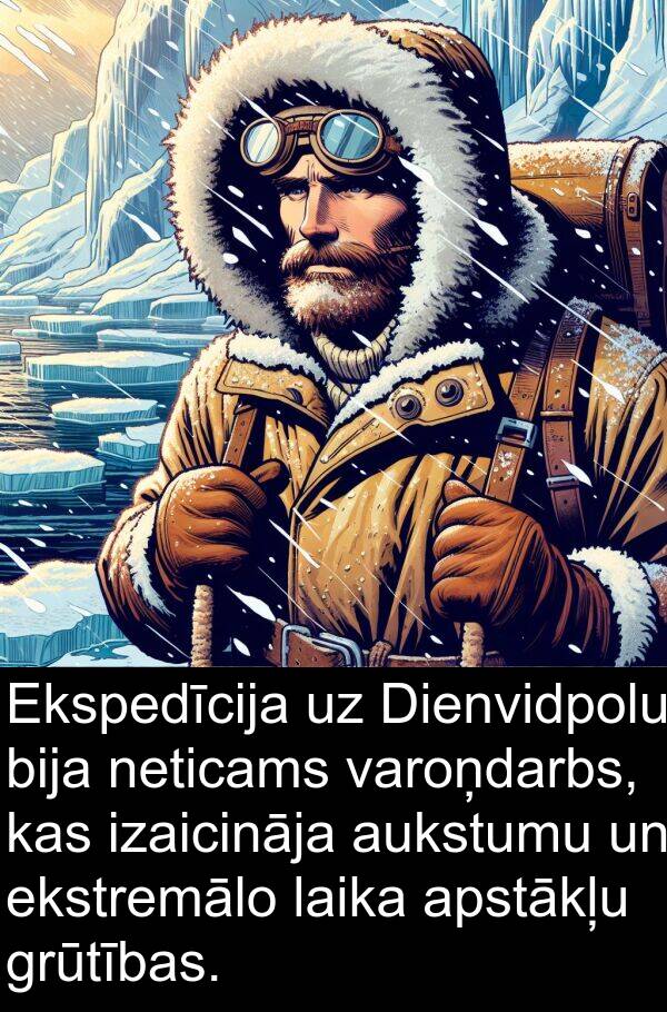 ekstremālo: Ekspedīcija uz Dienvidpolu bija neticams varoņdarbs, kas izaicināja aukstumu un ekstremālo laika apstākļu grūtības.