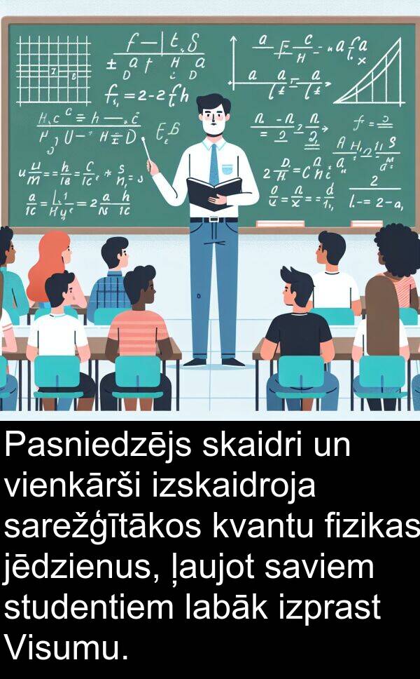kvantu: Pasniedzējs skaidri un vienkārši izskaidroja sarežģītākos kvantu fizikas jēdzienus, ļaujot saviem studentiem labāk izprast Visumu.