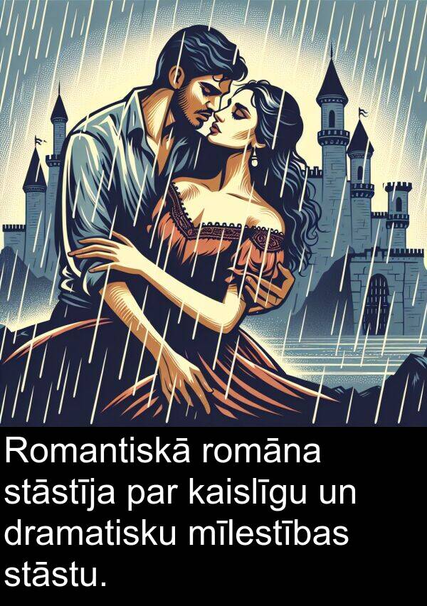 kaislīgu: Romantiskā romāna stāstīja par kaislīgu un dramatisku mīlestības stāstu.