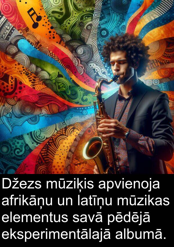 afrikāņu: Džezs mūziķis apvienoja afrikāņu un latīņu mūzikas elementus savā pēdējā eksperimentālajā albumā.