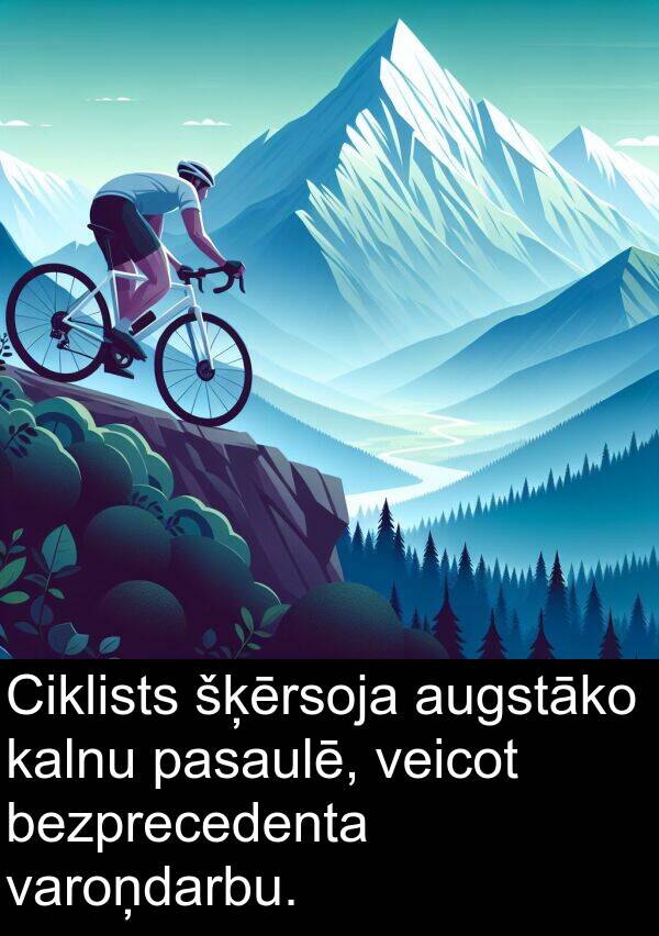 šķērsoja: Ciklists šķērsoja augstāko kalnu pasaulē, veicot bezprecedenta varoņdarbu.