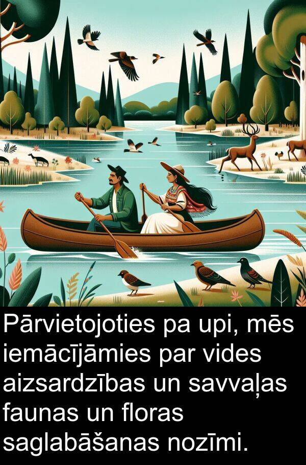 saglabāšanas: Pārvietojoties pa upi, mēs iemācījāmies par vides aizsardzības un savvaļas faunas un floras saglabāšanas nozīmi.