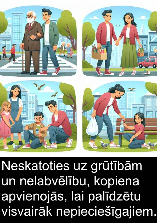 kopiena: Neskatoties uz grūtībām un nelabvēlību, kopiena apvienojās, lai palīdzētu visvairāk nepieciešīgajiem.