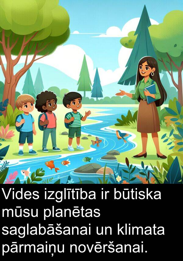 novēršanai: Vides izglītība ir būtiska mūsu planētas saglabāšanai un klimata pārmaiņu novēršanai.