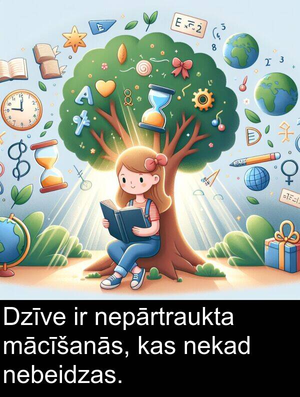 mācīšanās: Dzīve ir nepārtraukta mācīšanās, kas nekad nebeidzas.