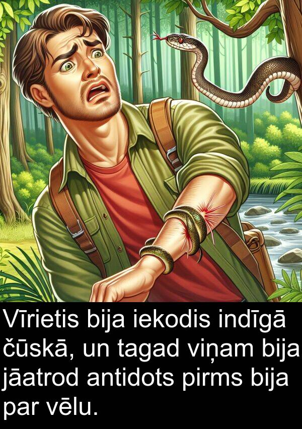 čūskā: Vīrietis bija iekodis indīgā čūskā, un tagad viņam bija jāatrod antidots pirms bija par vēlu.