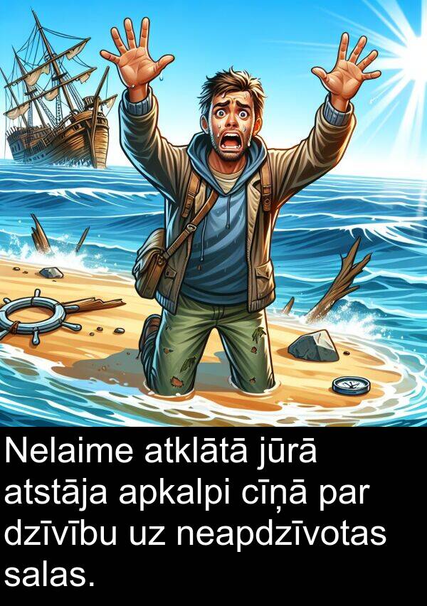 salas: Nelaime atklātā jūrā atstāja apkalpi cīņā par dzīvību uz neapdzīvotas salas.