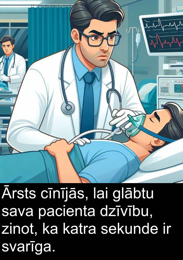 katra: Ārsts cīnījās, lai glābtu sava pacienta dzīvību, zinot, ka katra sekunde ir svarīga.