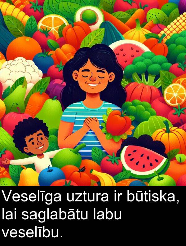 labu: Veselīga uztura ir būtiska, lai saglabātu labu veselību.