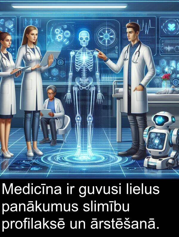 profilaksē: Medicīna ir guvusi lielus panākumus slimību profilaksē un ārstēšanā.