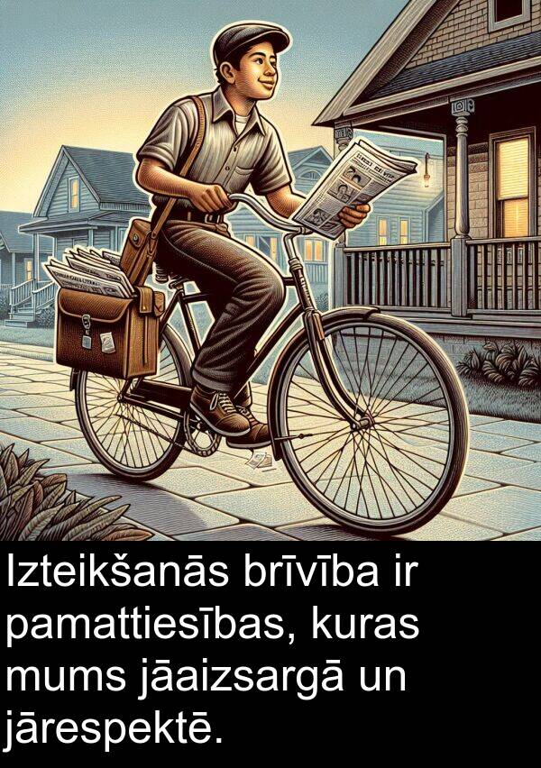 kuras: Izteikšanās brīvība ir pamattiesības, kuras mums jāaizsargā un jārespektē.