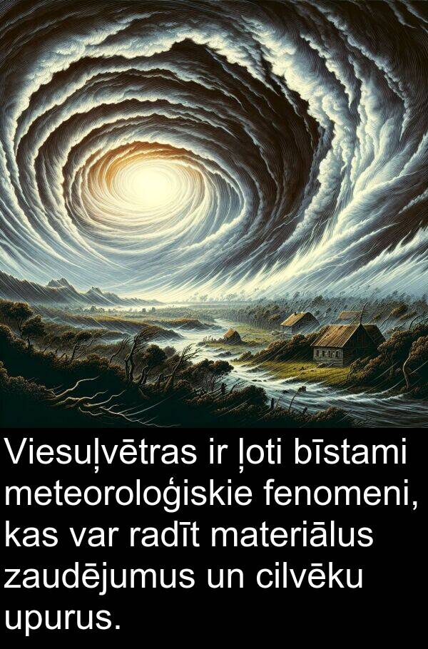 upurus: Viesuļvētras ir ļoti bīstami meteoroloģiskie fenomeni, kas var radīt materiālus zaudējumus un cilvēku upurus.