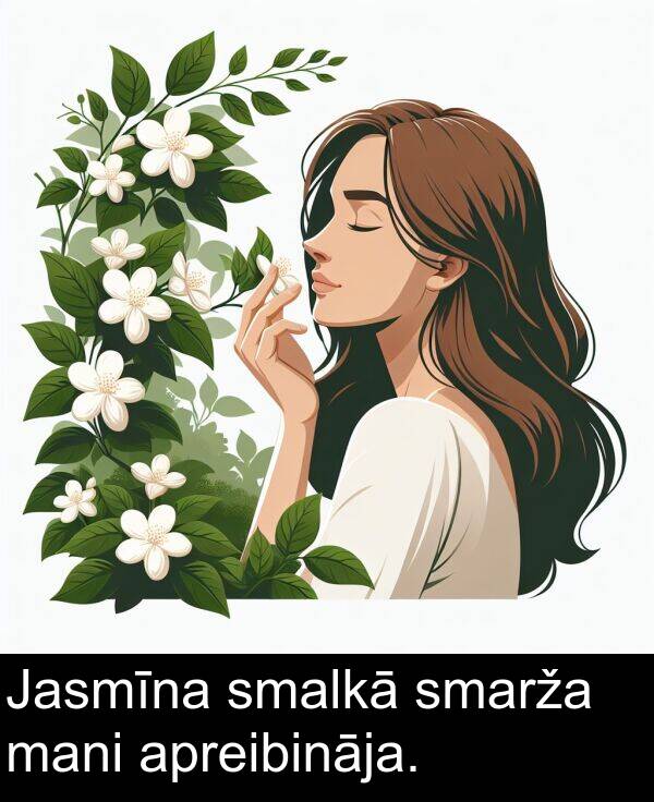 mani: Jasmīna smalkā smarža mani apreibināja.