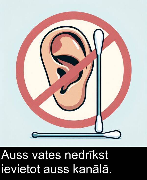 kanālā: Auss vates nedrīkst ievietot auss kanālā.