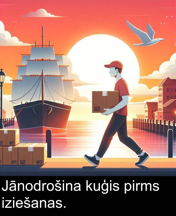 kuģis: Jānodrošina kuģis pirms iziešanas.