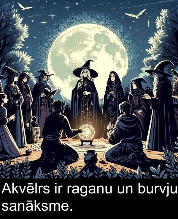 raganu: Akvēlrs ir raganu un burvju sanāksme.