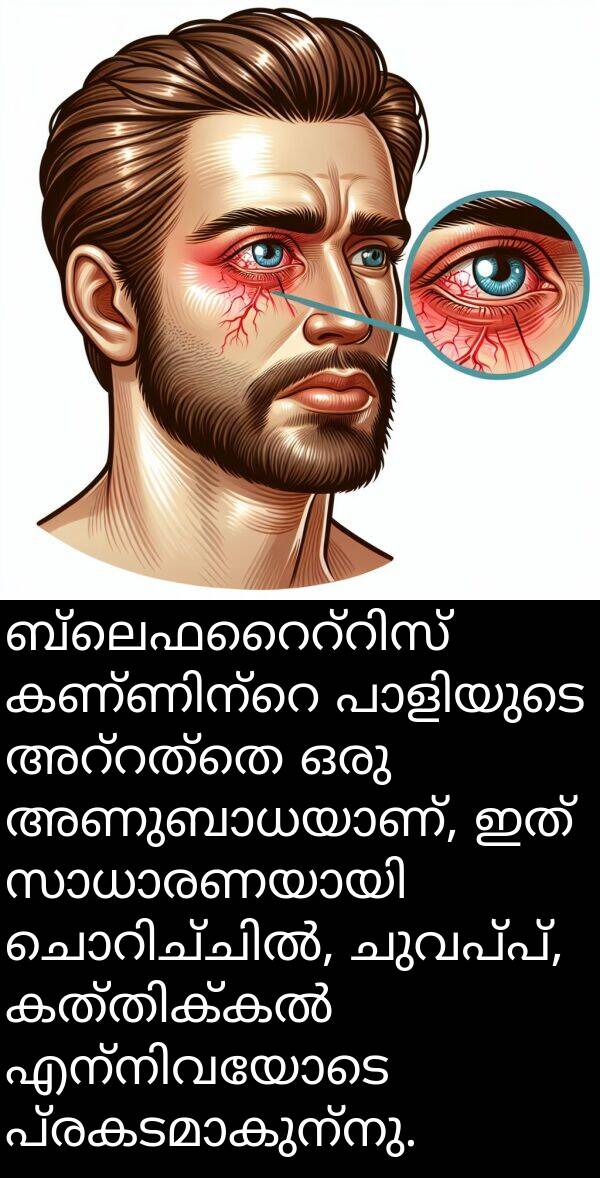 ചുവപ്പ്: ബ്ലെഫറൈറ്റിസ് കണ്ണിന്റെ പാളിയുടെ അറ്റത്തെ ഒരു അണുബാധയാണ്, ഇത് സാധാരണയായി ചൊറിച്ചിൽ, ചുവപ്പ്, കത്തിക്കൽ എന്നിവയോടെ പ്രകടമാകുന്നു.