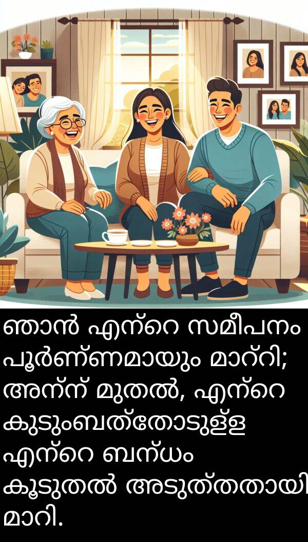 ബന്ധം: ഞാൻ എന്റെ സമീപനം പൂർണ്ണമായും മാറ്റി; അന്ന് മുതൽ, എന്റെ കുടുംബത്തോടുള്ള എന്റെ ബന്ധം കൂടുതൽ അടുത്തതായി മാറി.