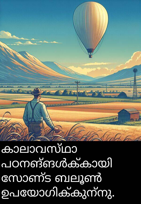 സോണ്ട: കാലാവസ്ഥാ പഠനങ്ങൾക്കായി സോണ്ട ബലൂൺ ഉപയോഗിക്കുന്നു.