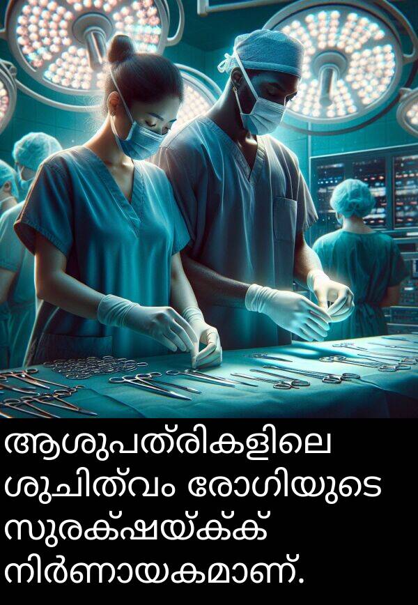 സുരക്ഷയ്ക്ക്: ആശുപത്രികളിലെ ശുചിത്വം രോഗിയുടെ സുരക്ഷയ്ക്ക് നിർണായകമാണ്.