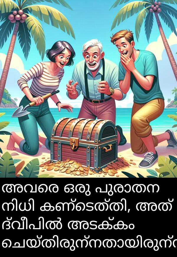 അവരെ: അവരെ ഒരു പുരാതന നിധി കണ്ടെത്തി, അത് ദ്വീപിൽ അടക്കം ചെയ്തിരുന്നതായിരുന്നു.