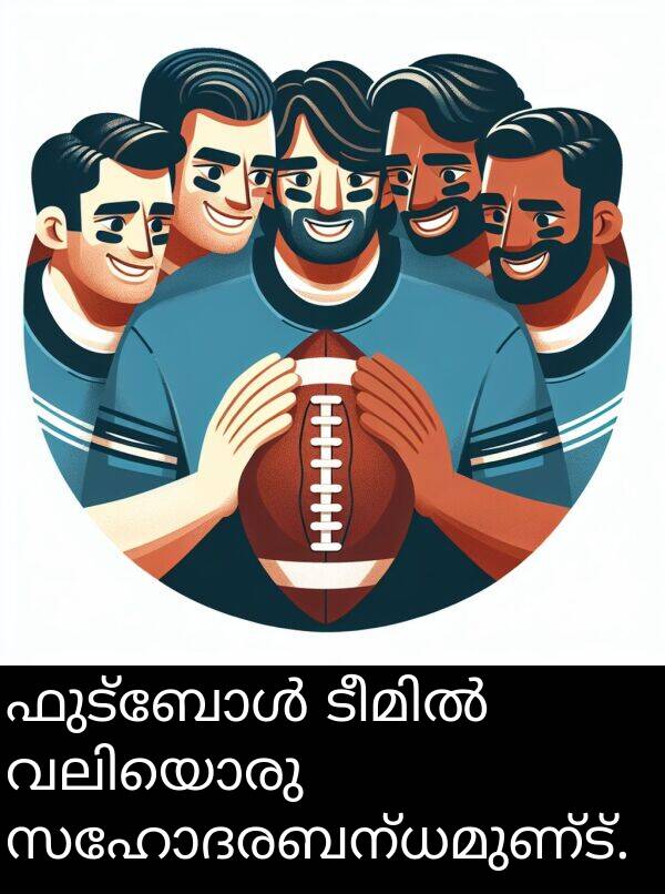 സഹോദരബന്ധമുണ്ട്: ഫുട്ബോൾ ടീമിൽ വലിയൊരു സഹോദരബന്ധമുണ്ട്.