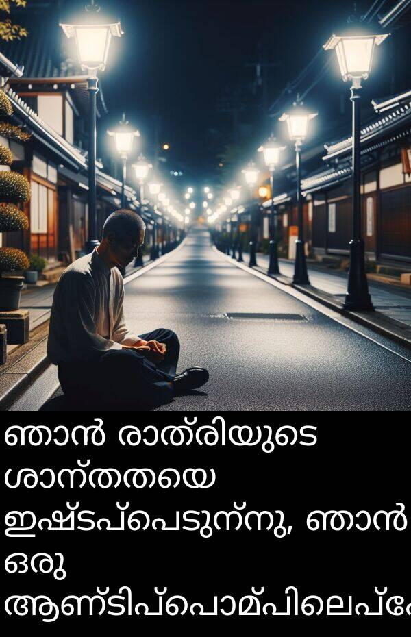 ഇഷ്ടപ്പെടുന്നു: ഞാൻ രാത്രിയുടെ ശാന്തതയെ ഇഷ്ടപ്പെടുന്നു, ഞാൻ ഒരു ആണ്ടിപ്പൊമ്പിലെപ്പോലെയാണ്.