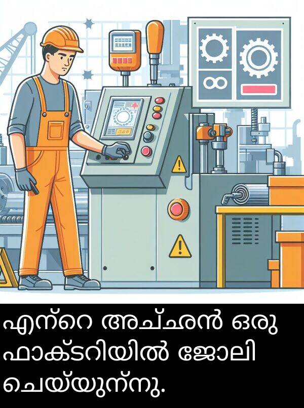 ചെയ്യുന്നു: എന്റെ അച്ഛൻ ഒരു ഫാക്ടറിയിൽ ജോലി ചെയ്യുന്നു.