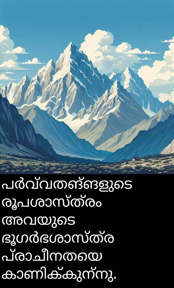 അവയുടെ: പർവ്വതങ്ങളുടെ രൂപശാസ്ത്രം അവയുടെ ഭൂഗർഭശാസ്ത്ര പ്രാചീനതയെ കാണിക്കുന്നു.
