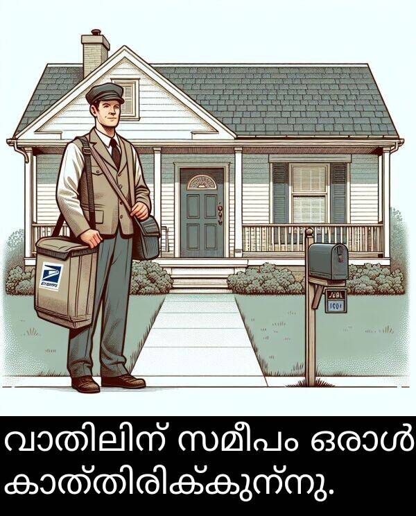 സമീപം: വാതിലിന് സമീപം ഒരാൾ കാത്തിരിക്കുന്നു.