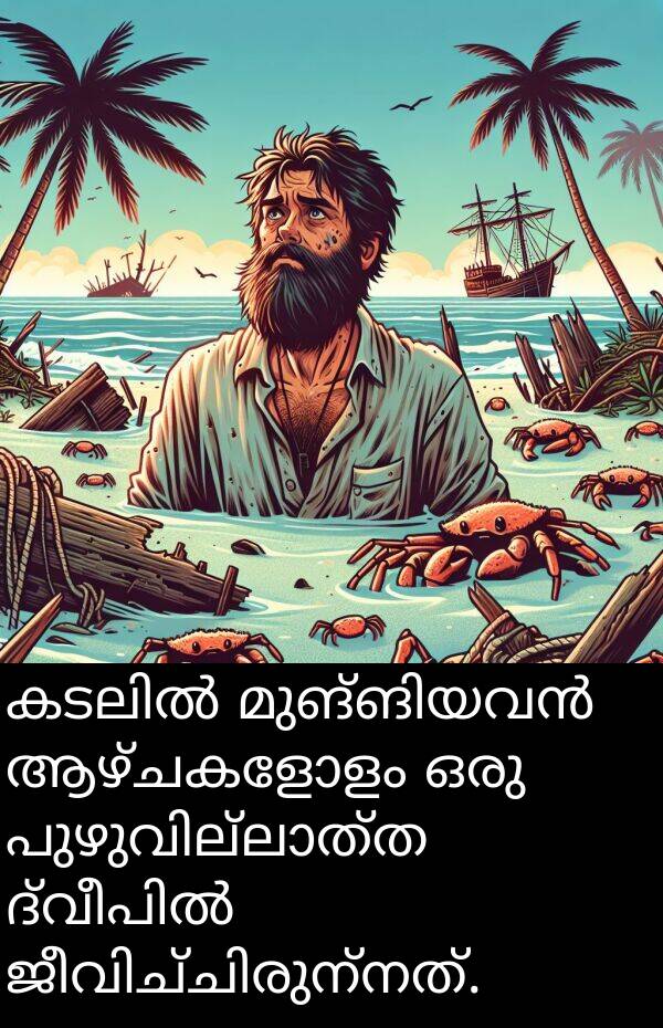 ആഴ്ചകളോളം: കടലിൽ മുങ്ങിയവൻ ആഴ്ചകളോളം ഒരു പുഴുവില്ലാത്ത ദ്വീപിൽ ജീവിച്ചിരുന്നത്.