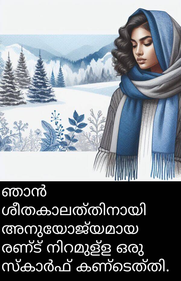 രണ്ട്: ഞാൻ ശീതകാലത്തിനായി അനുയോജ്യമായ രണ്ട് നിറമുള്ള ഒരു സ്കാർഫ് കണ്ടെത്തി.