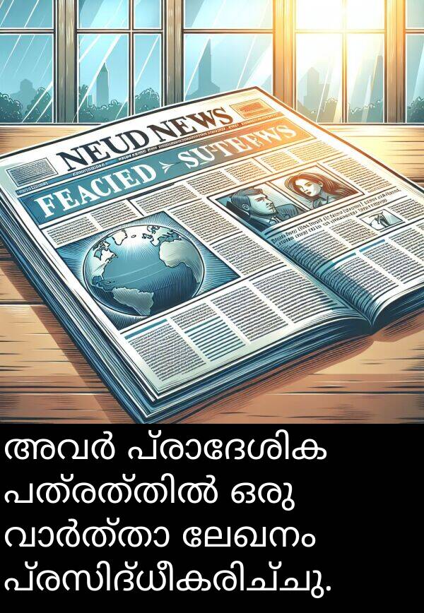 ലേഖനം: അവർ പ്രാദേശിക പത്രത്തിൽ ഒരു വാർത്താ ലേഖനം പ്രസിദ്ധീകരിച്ചു.