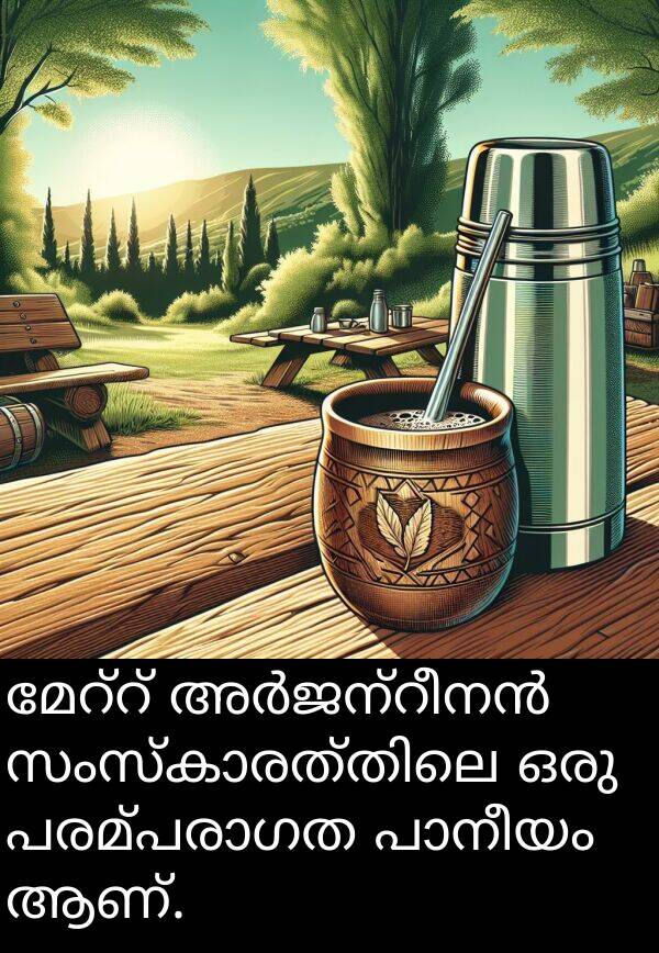 ആണ്: മേറ്റ് അർജന്റീനൻ സംസ്കാരത്തിലെ ഒരു പരമ്പരാഗത പാനീയം ആണ്.