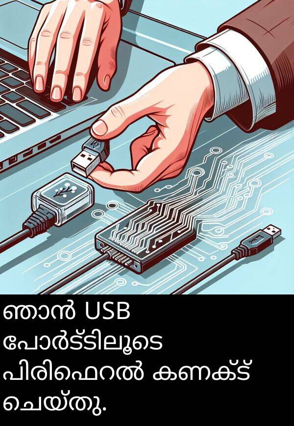 ചെയ്തു: ഞാൻ USB പോർട്ടിലൂടെ പിരിഫെറൽ കണക്ട് ചെയ്തു.