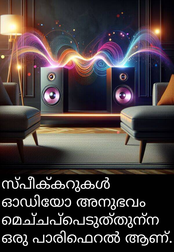 മെച്ചപ്പെടുത്തുന്ന: സ്പീക്കറുകൾ ഓഡിയോ അനുഭവം മെച്ചപ്പെടുത്തുന്ന ഒരു പാരിഫെറൽ ആണ്.