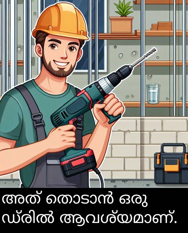 ഒരു: അത് തൊടാൻ ഒരു ഡ്രിൽ ആവശ്യമാണ്.