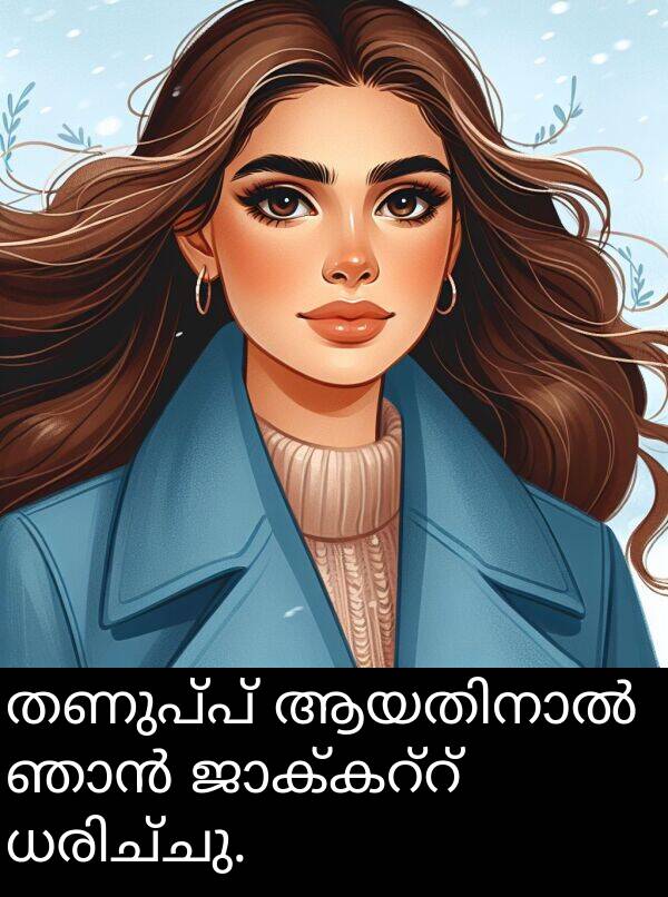 തണുപ്പ്: തണുപ്പ് ആയതിനാൽ ഞാൻ ജാക്കറ്റ് ധരിച്ചു.